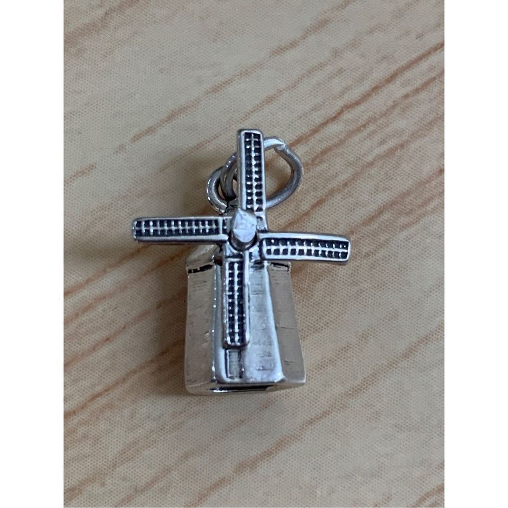.925 Vintage Windmill Sterling Silver Jewelry Charm